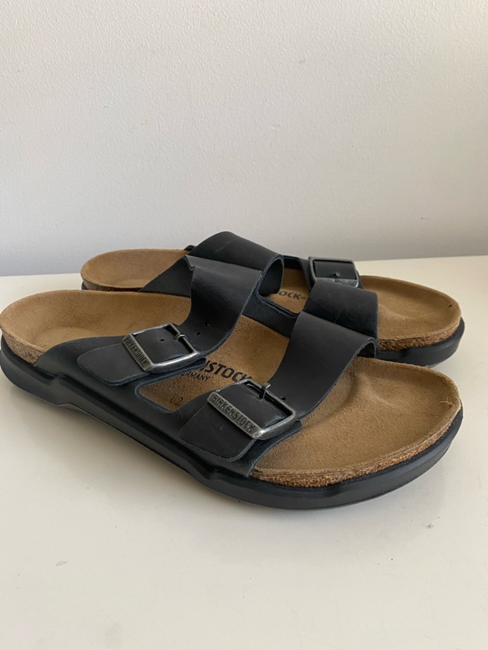 Birkenstock Black Double-Buckle Slide Sandals Size 41 W 10 Men’s 8 NWOT